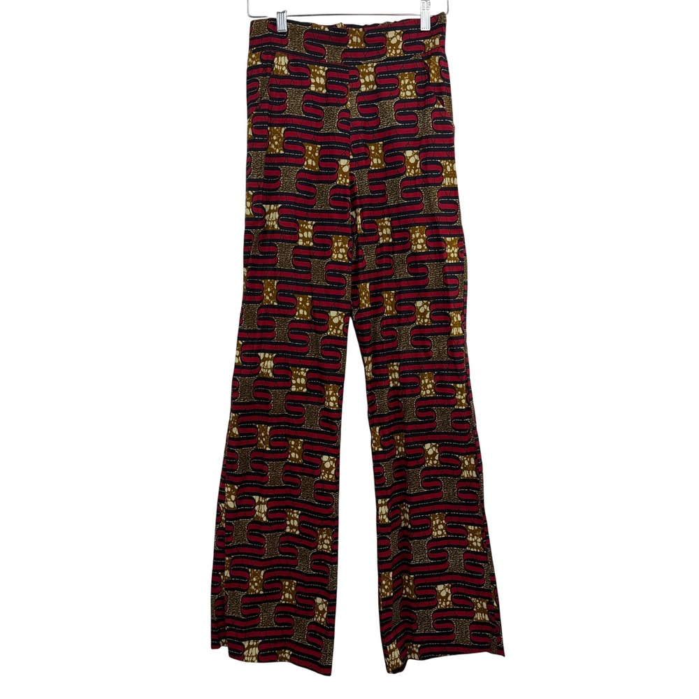 Ray Darten Pants Womens Small Multicolor Geometric African Wax Print High Waist